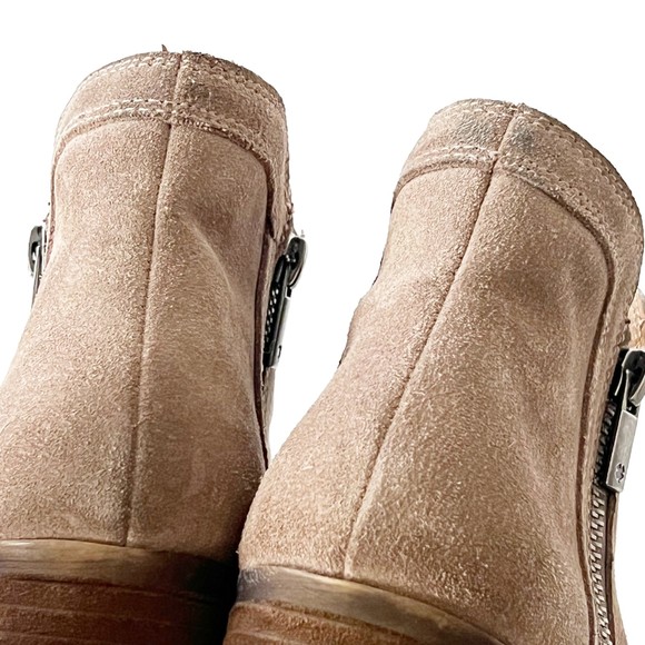 Lucky Brand LK Breah Suede Heeled Ankle Booties Taupe Women's Sz 10M/40 EUC! - Picture 11 of 11